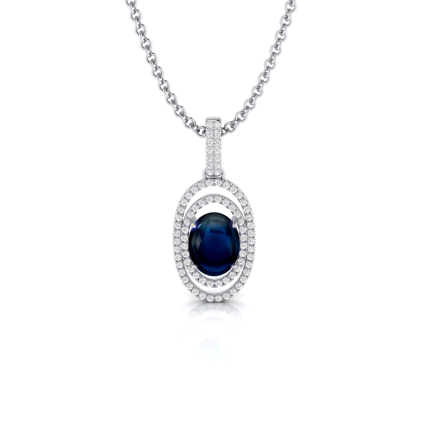 Floating Concentric Sapphire & Diamond Pendant