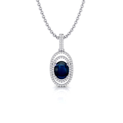 Floating Concentric Sapphire & Diamond Pendant