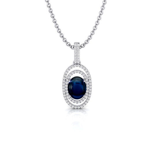 Floating Concentric Sapphire & Diamond Pendant