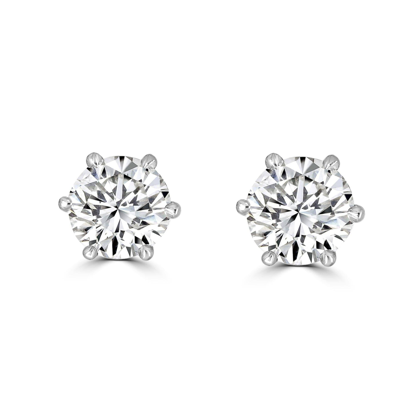 Timeless Diamond 1.00 tcw 6 Claw Earrings