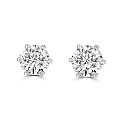 Timeless Diamond 1.00 tcw 6 Claw Earrings