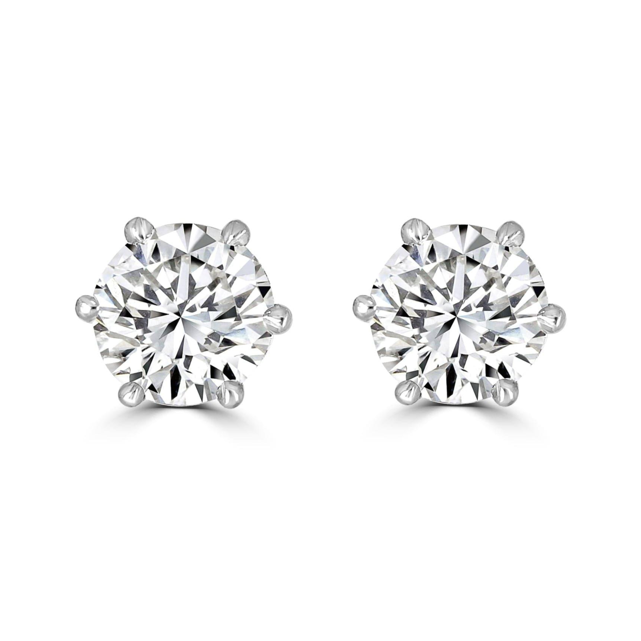 Timeless Diamond 1.40 tcw 6 Claw Earrings