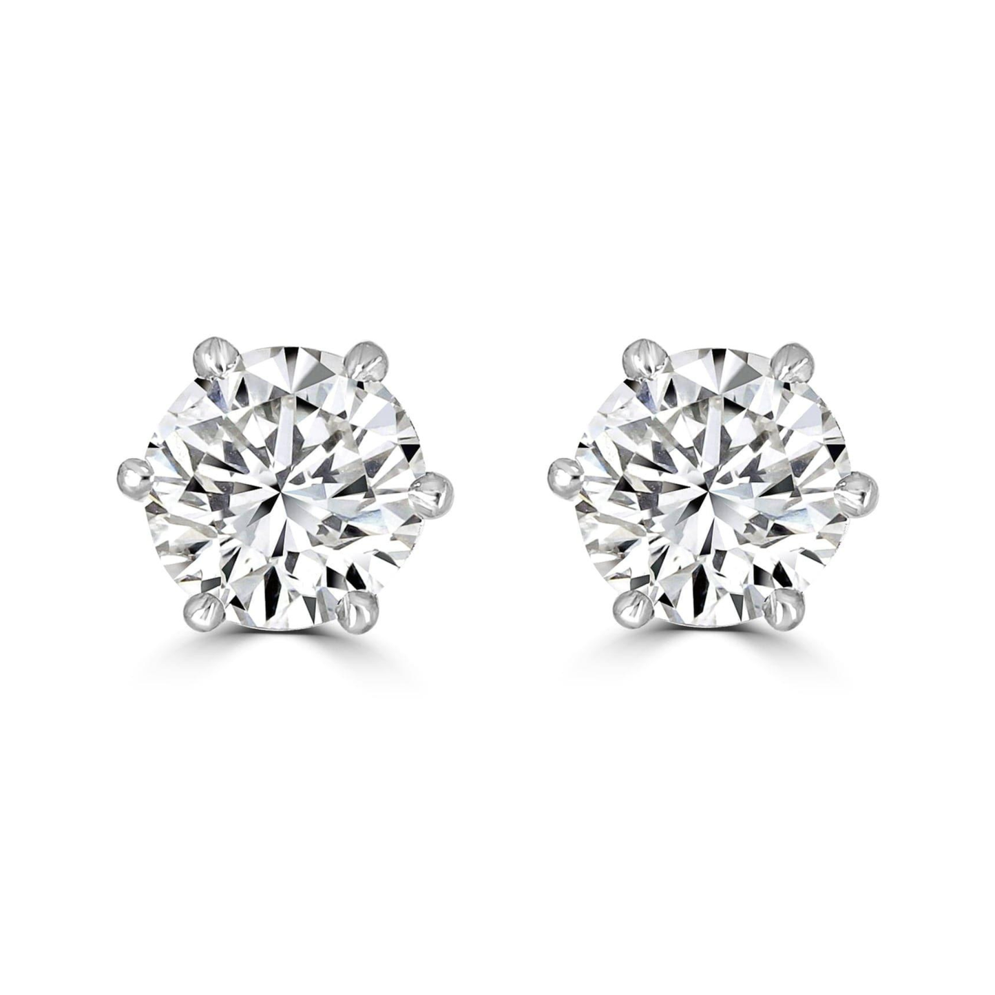 Timeless Diamond 1.40 tcw 6 Claw Earrings