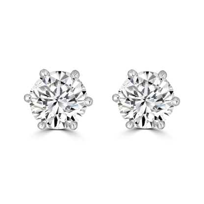 Timeless Diamond 1.40 tcw 6 Claw Earrings