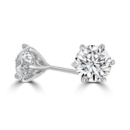 Timeless Diamond 1.40 tcw 6 Claw Earrings