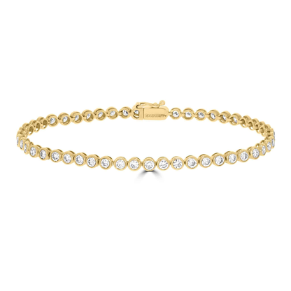 1.00ct Natural Diamond Bezel Tennis Bracelet in 9ct Gold