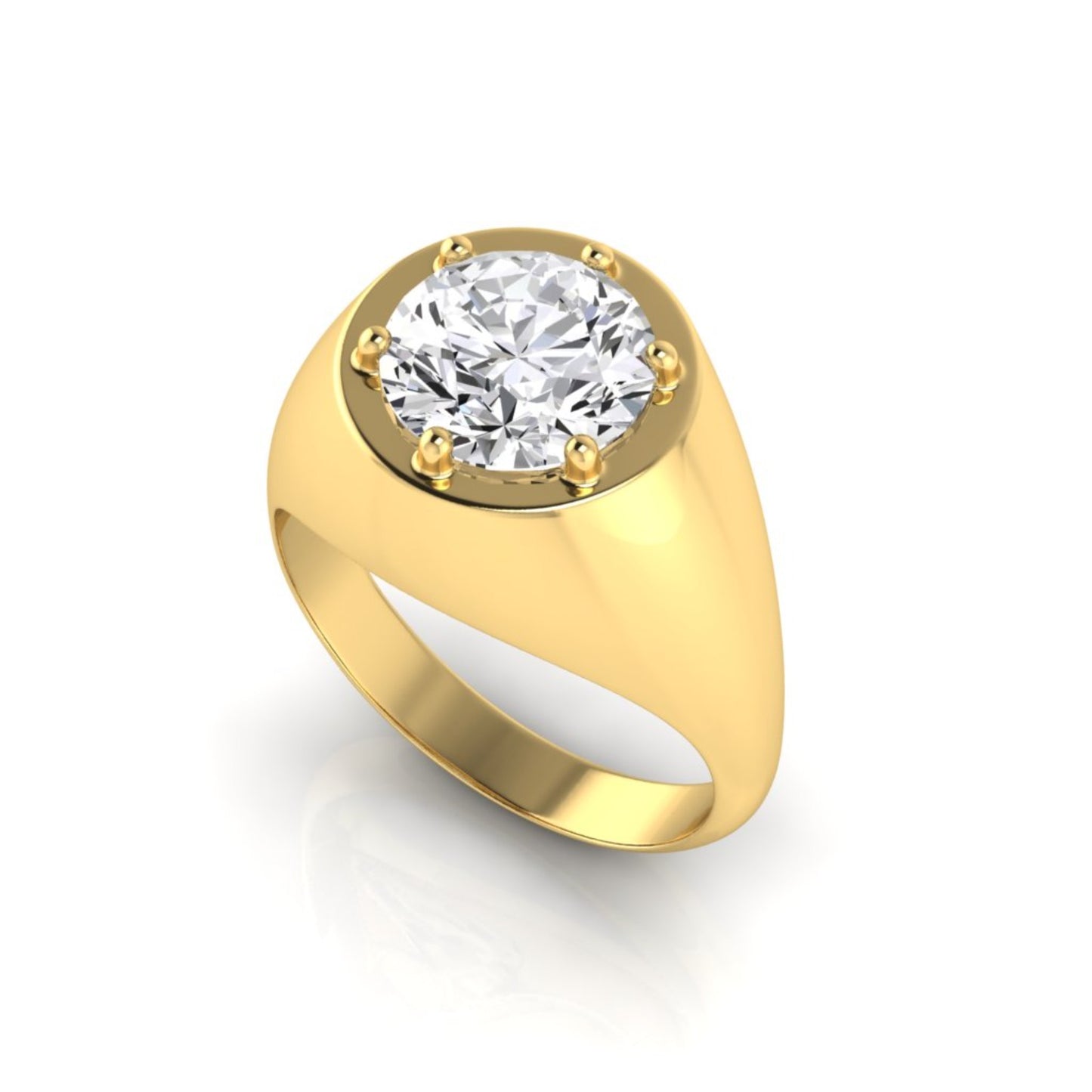 Betty Solitaire Diamond 6 Claw Signet Ring