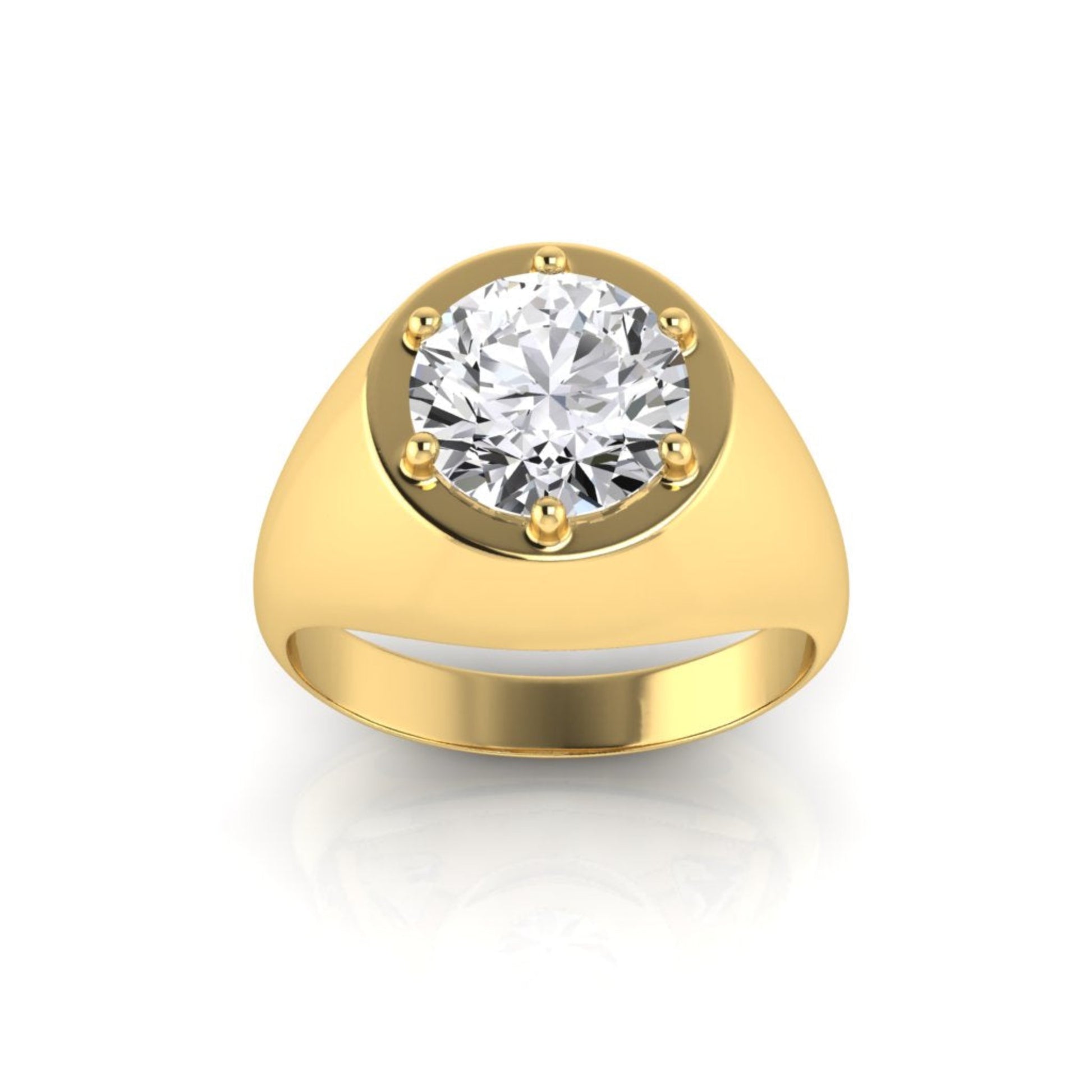 Betty Solitaire Diamond 6 Claw Signet Ring