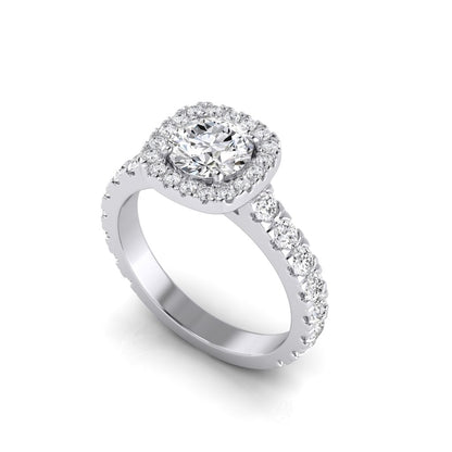 Ava Round Brilliant Halo Diamond Ring