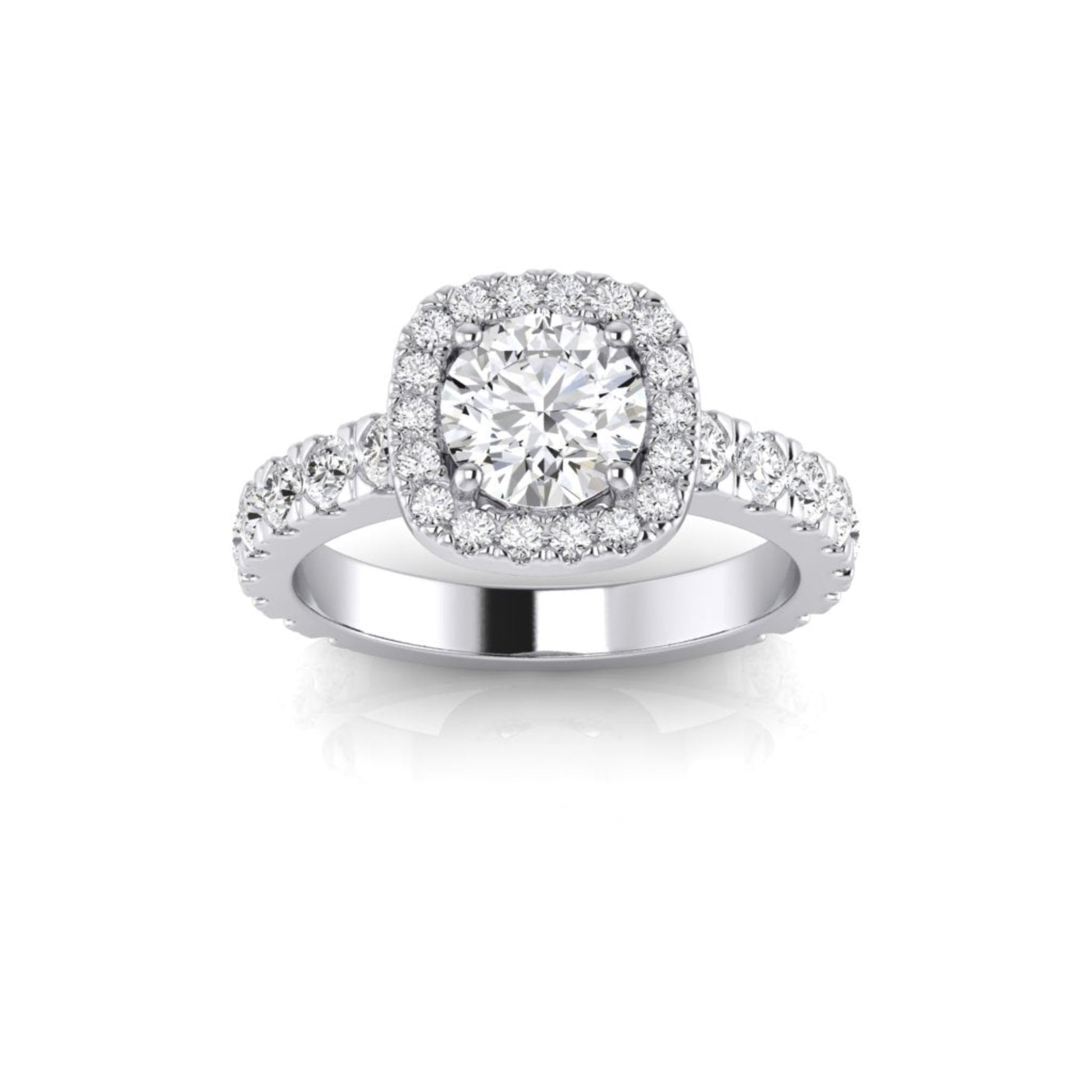 Ava Round Brilliant Halo Diamond Ring