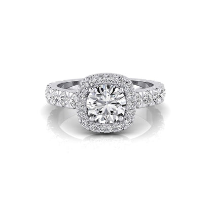 Ava Round Brilliant Halo Diamond Ring