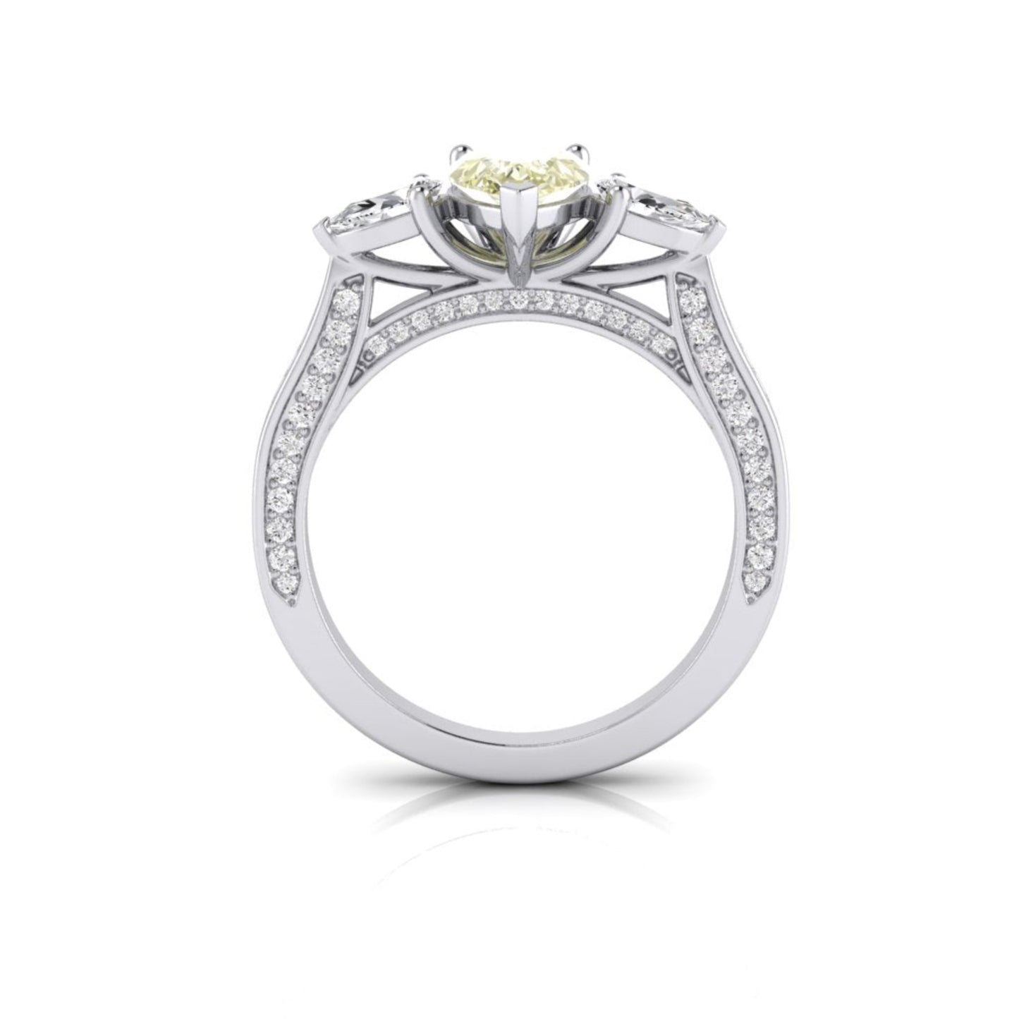 Stella Yellow & White Diamond Triolgy Ring