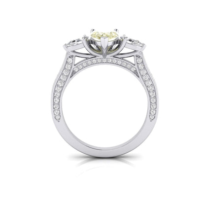Stella Yellow & White Diamond Triolgy Ring