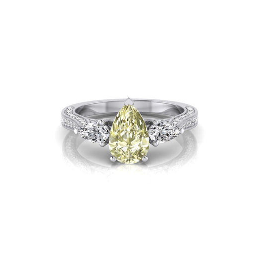 Stella Yellow & White Diamond Triolgy Ring