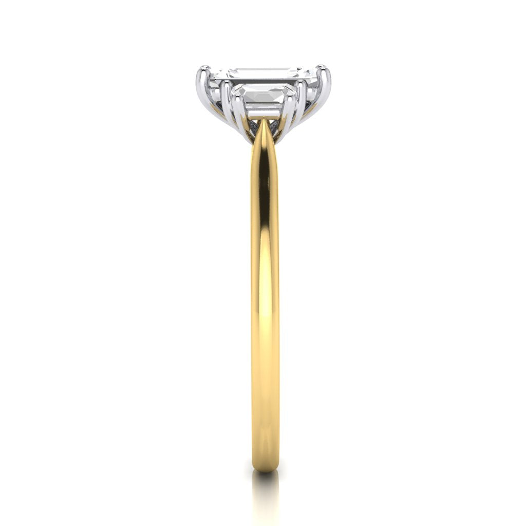 Olivia Emerald Diamond Trapezoid Trilogy Ring