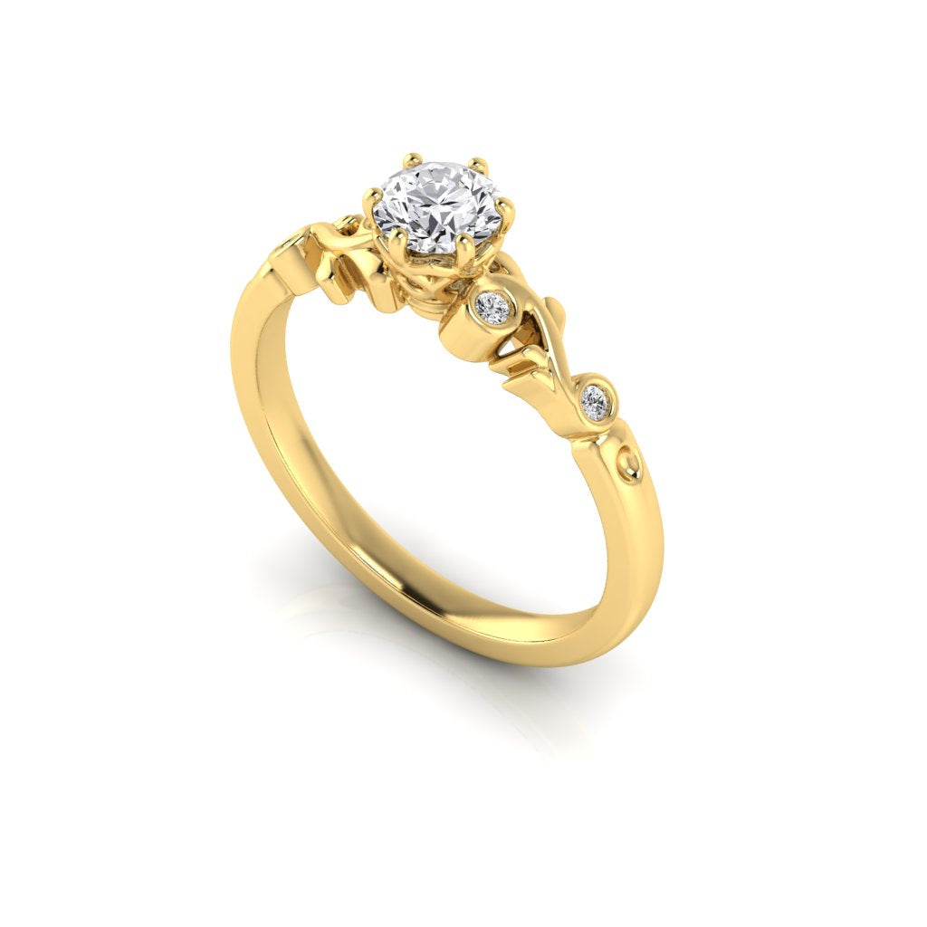 Evelyn Solitaire Diamond & Filigree Ring