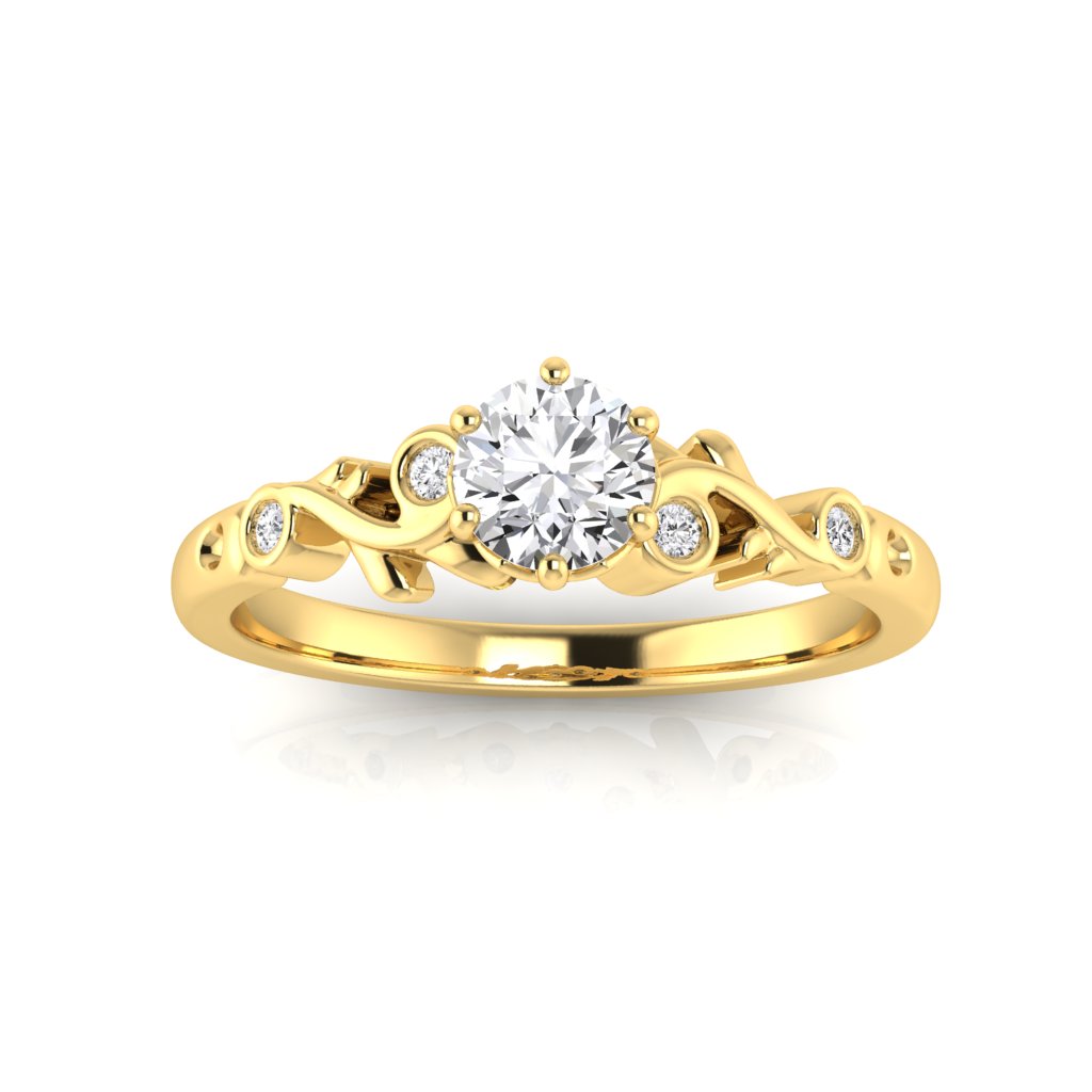 Evelyn Solitaire Diamond & Filigree Ring