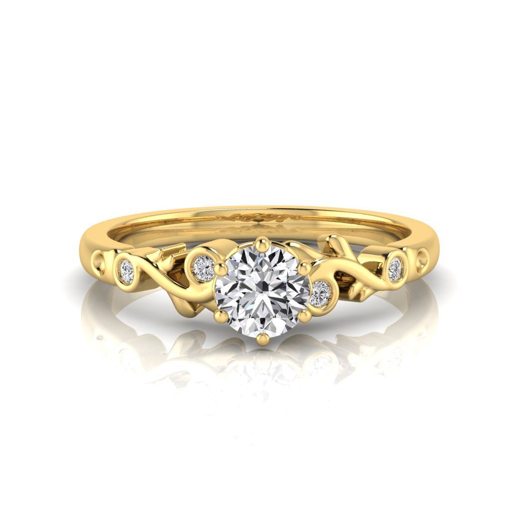 Evelyn Solitaire Diamond & Filigree Ring
