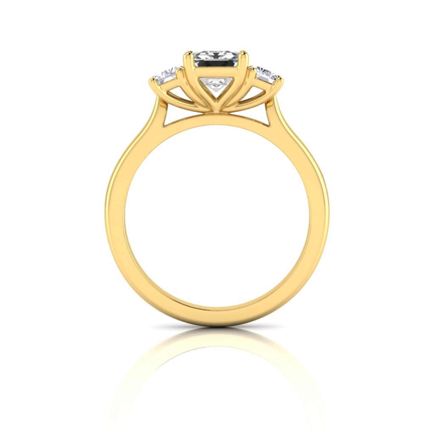 Marie Emerald Cut Diamond Trilogy Ring