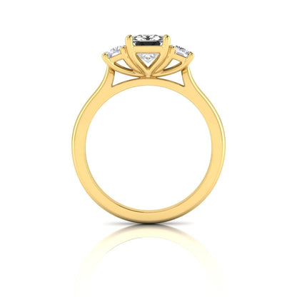 Marie Emerald Cut Diamond Trilogy Ring