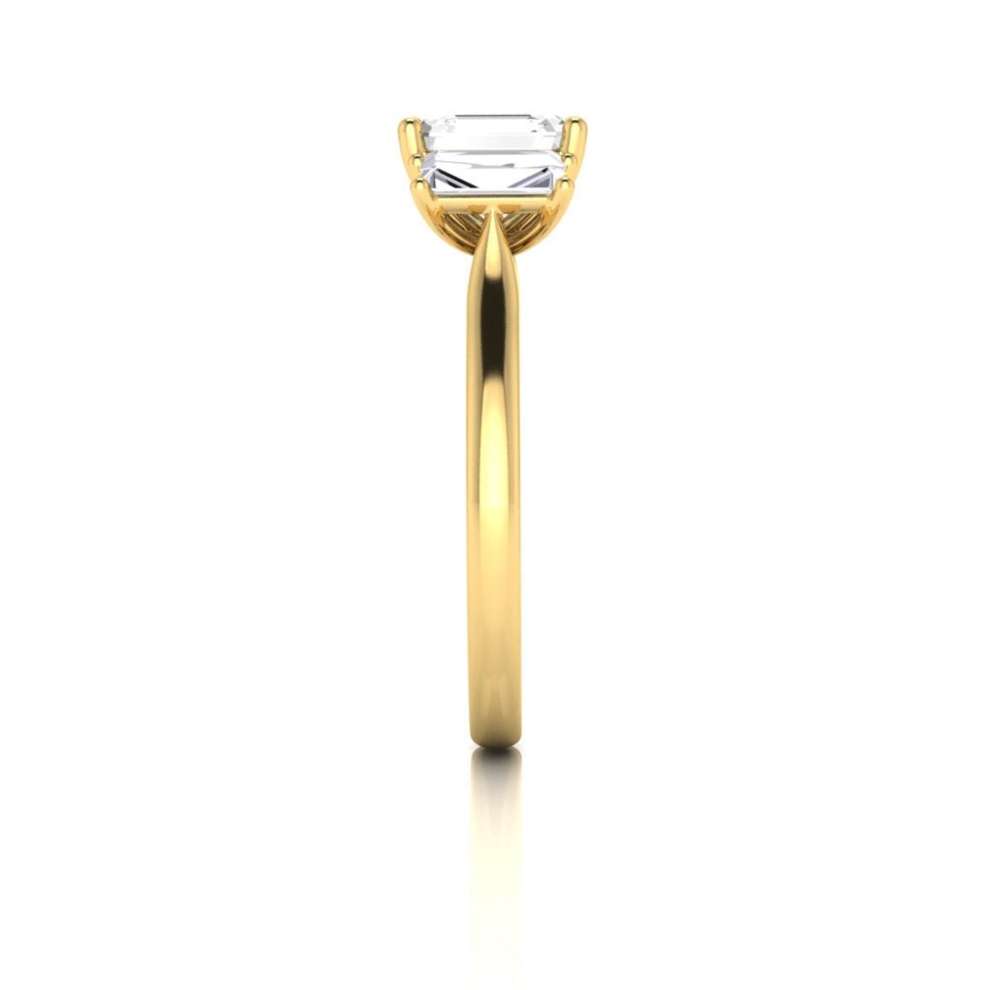 Marie Emerald Cut Diamond Trilogy Ring