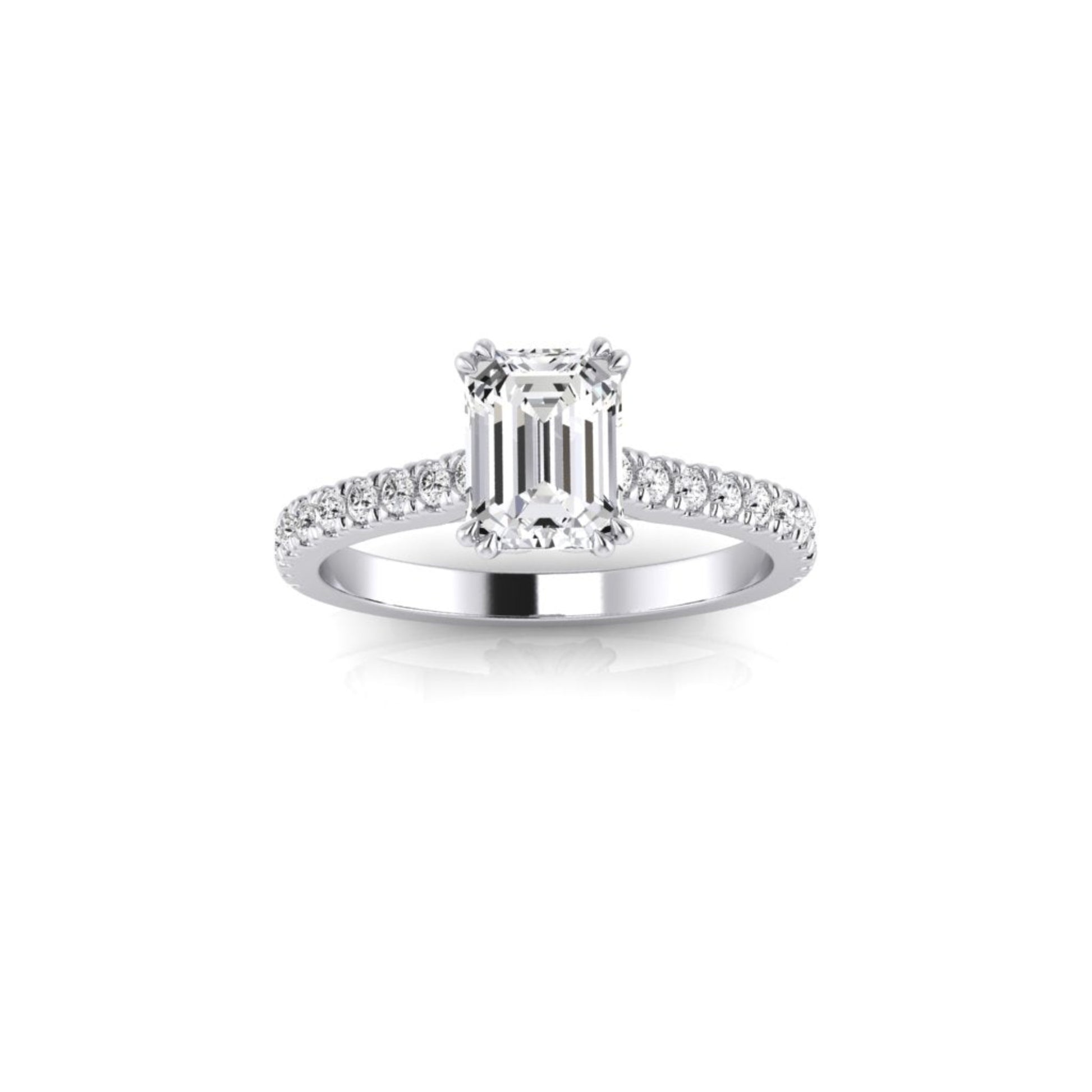 Taylor Emerald Diamond Solitaire 4 Claw Ring