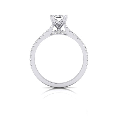 Taylor Emerald Diamond Solitaire 4 Claw Ring