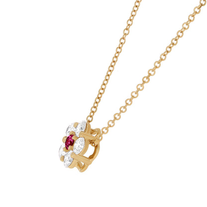 Ruby & Diamond Cluster Pendant