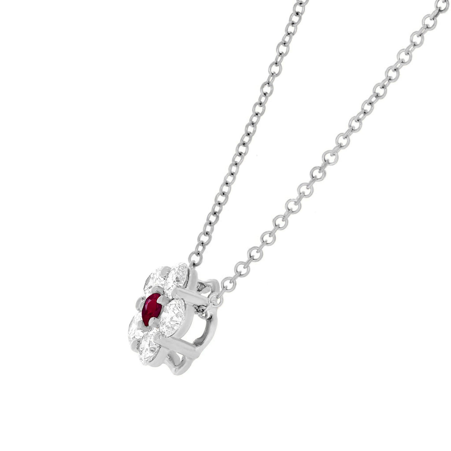 Ruby & Diamond Cluster Pendant