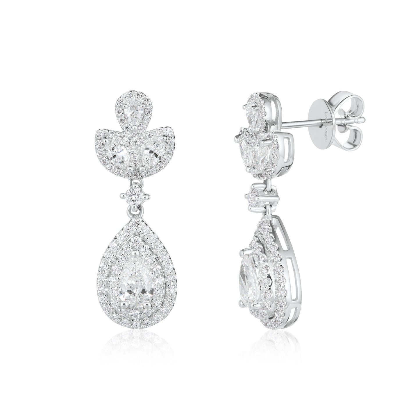 Pear Diamond Drop Earrings