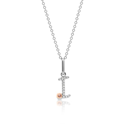 18ct White Gold Initial Letter with Signature Pink Diamond