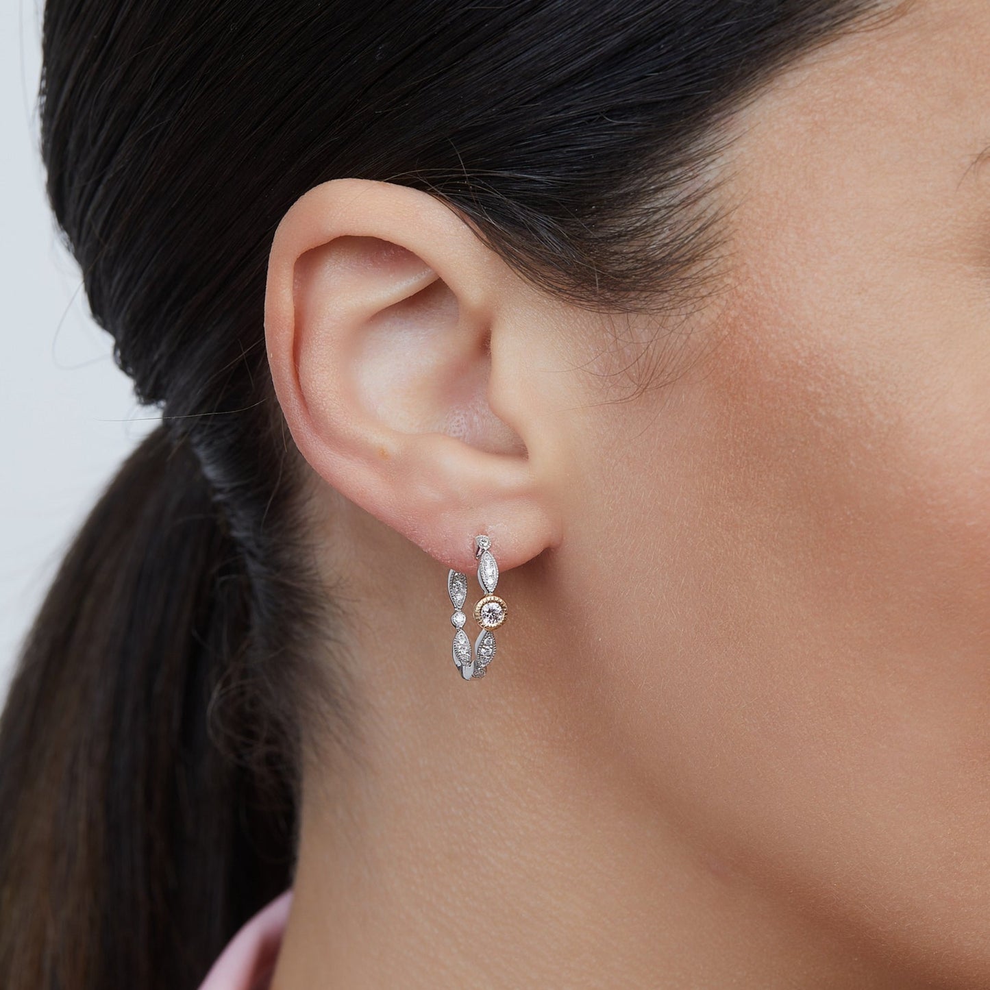 Argyle Pink Diamond Hoop Earrings