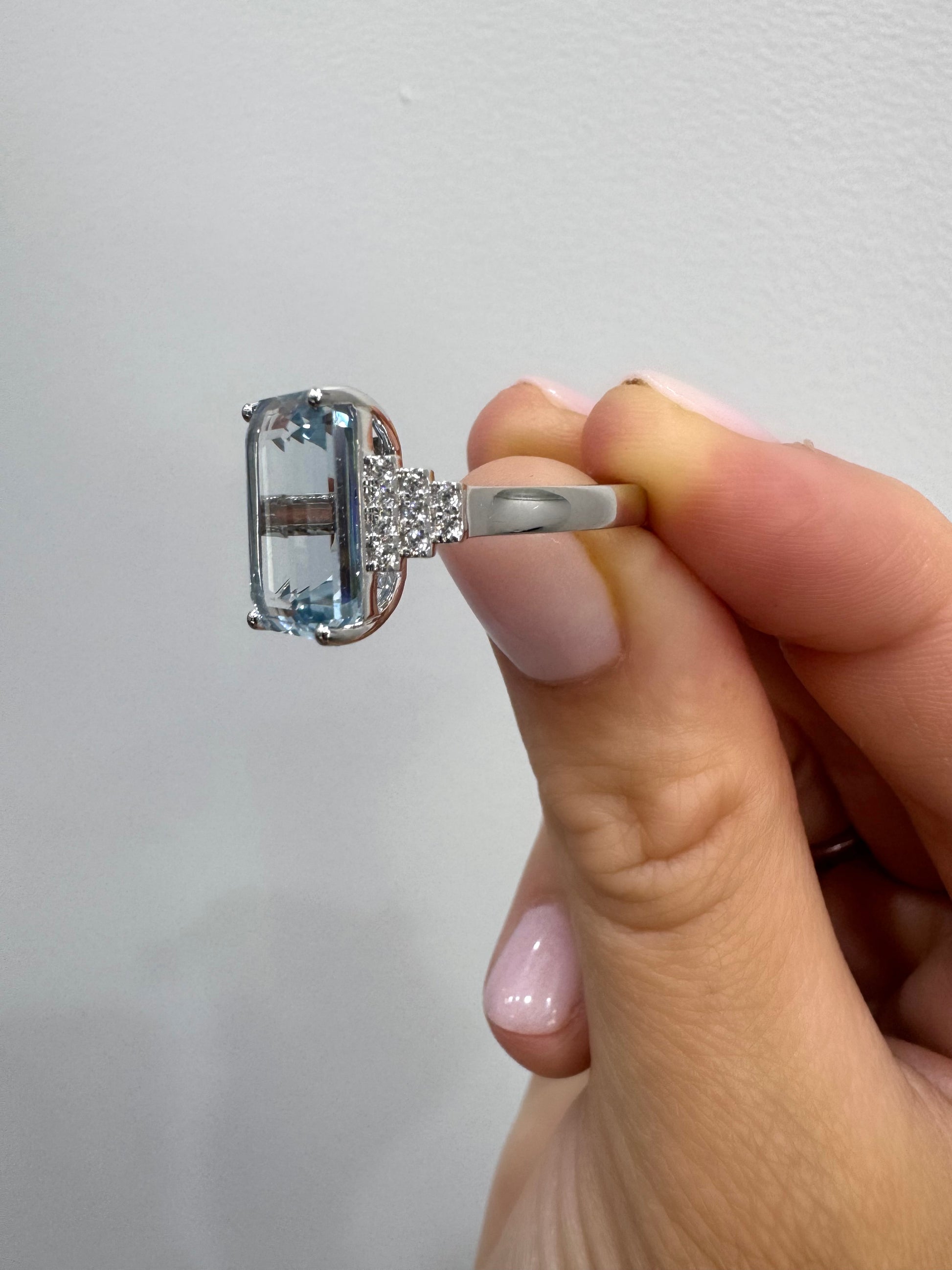 Aqua Diamond Ring