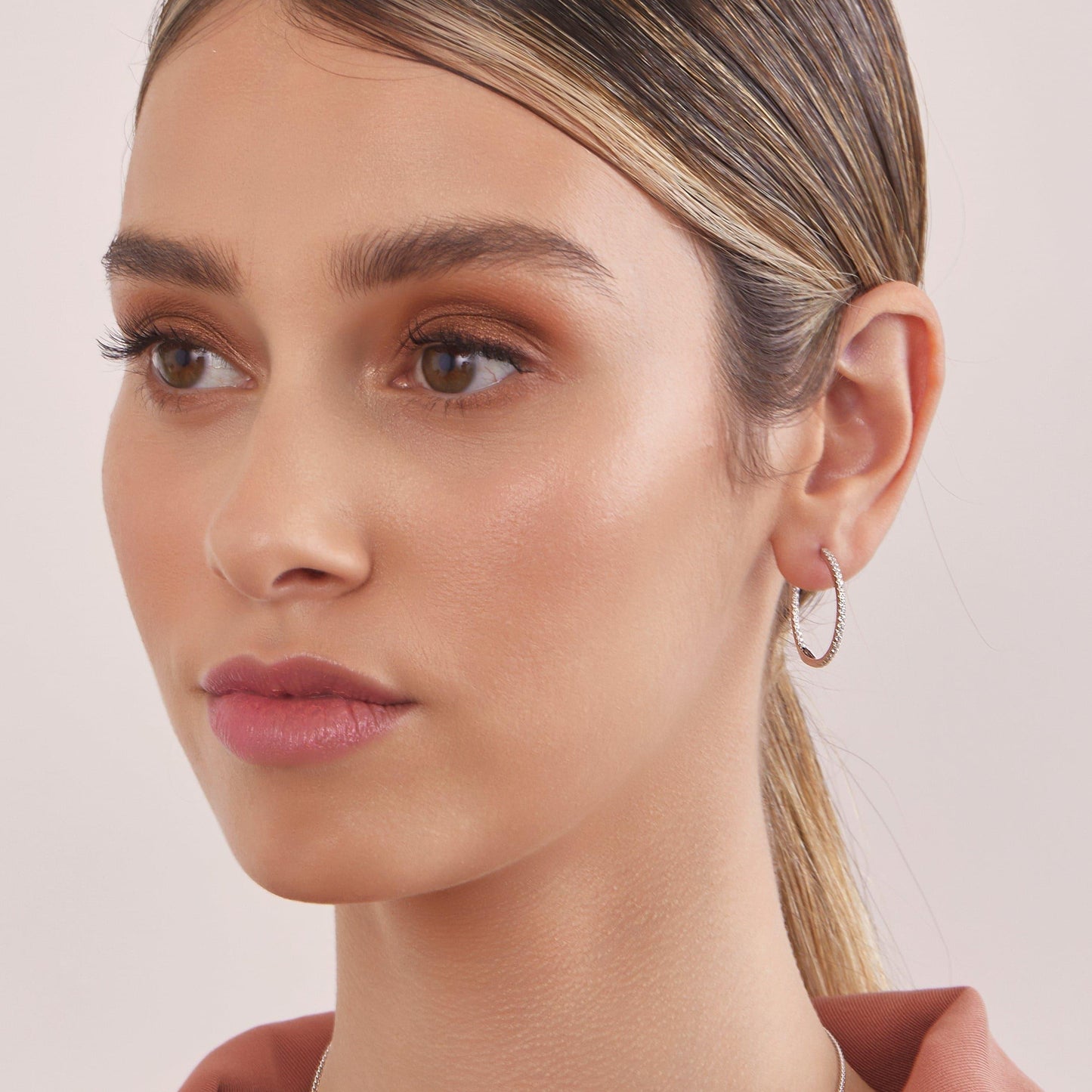Medium Diamond Hoop Earrings