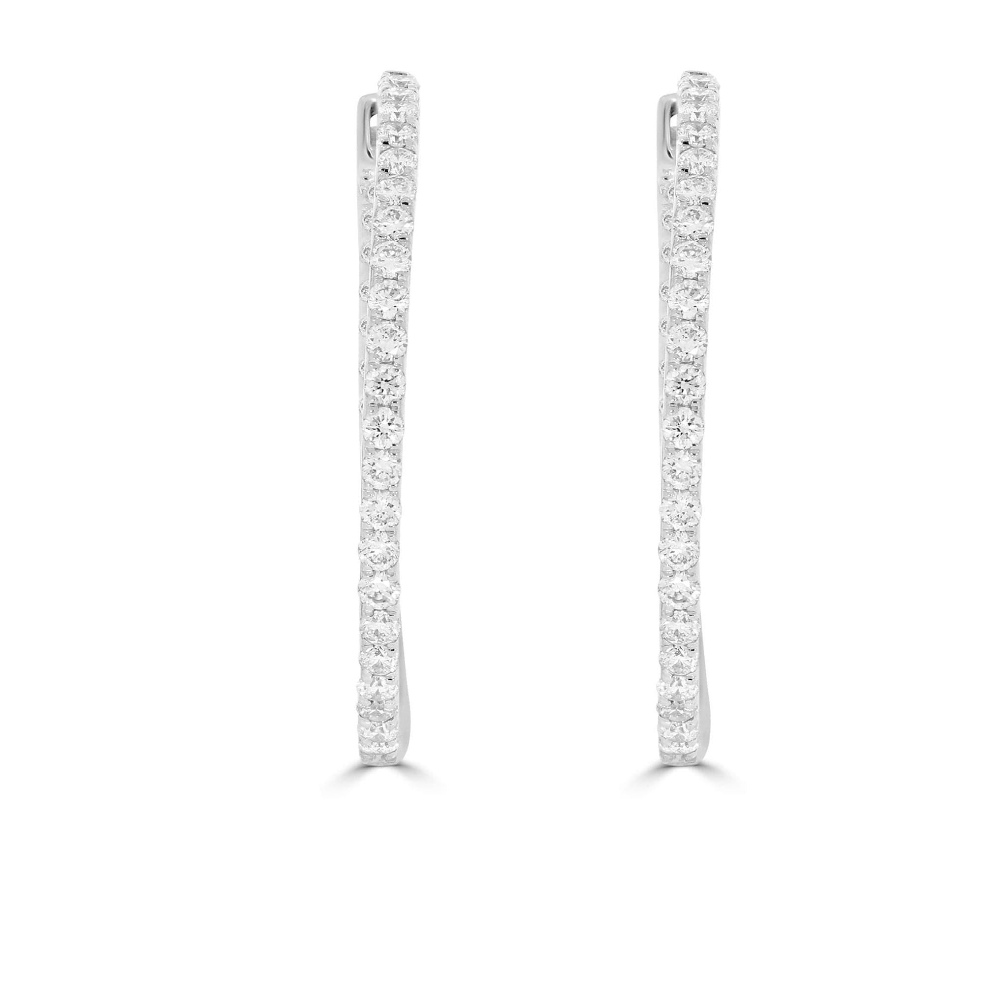 2 inch diamond deals hoops