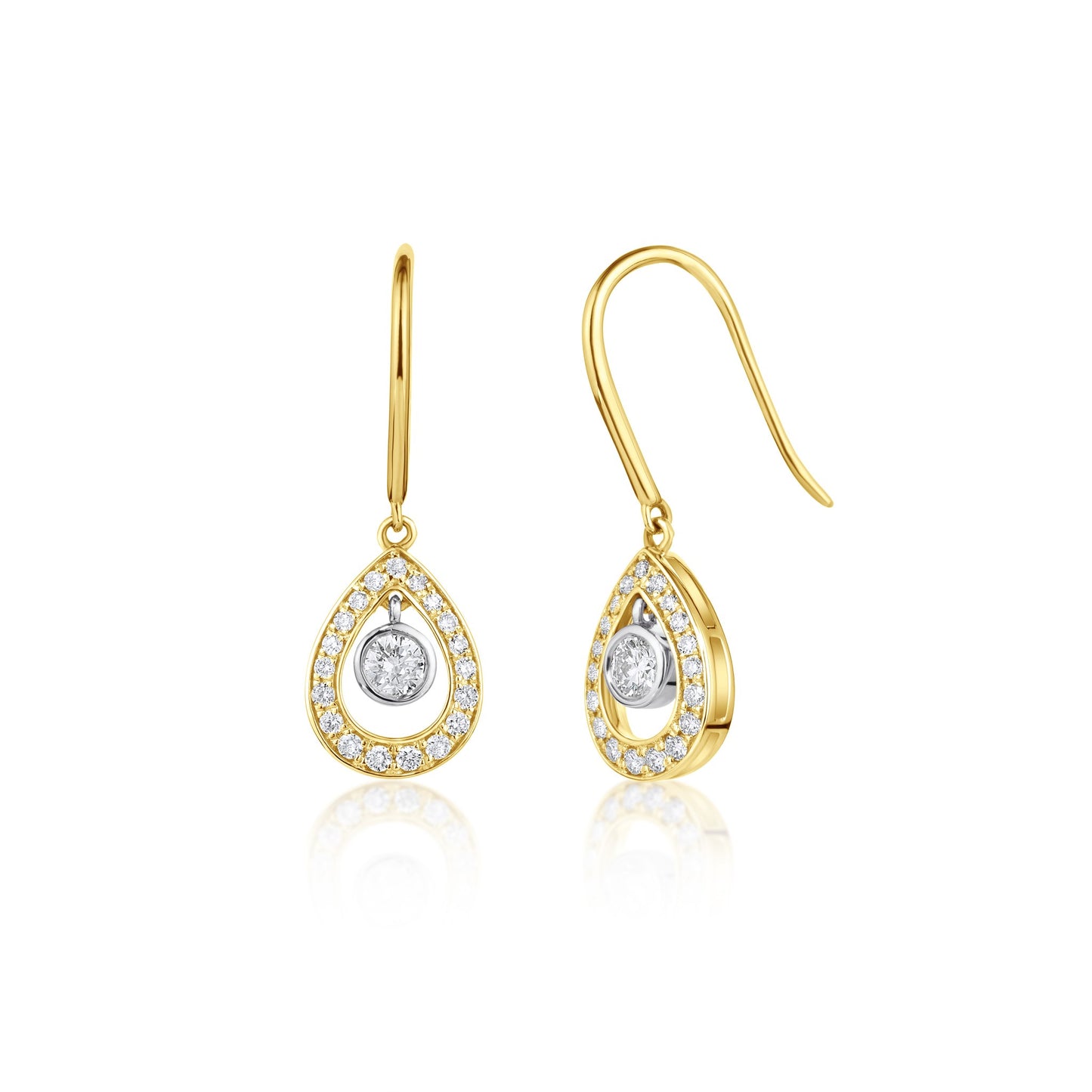 Floating Drop Bezel Earrings