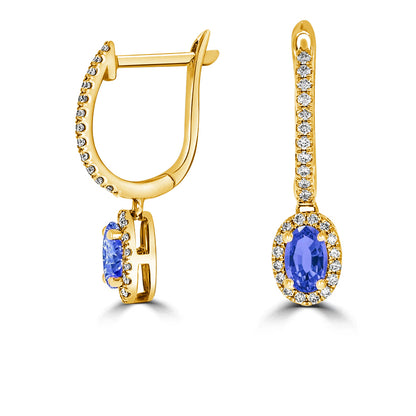 Sapphire Diamond Drop Earrings