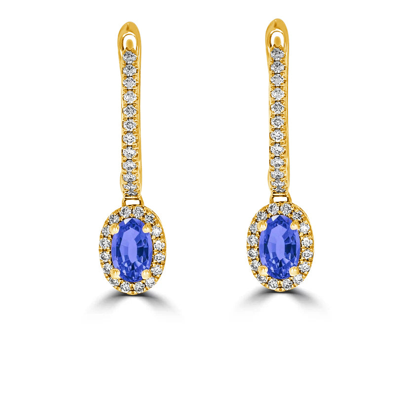 Sapphire Diamond Drop Earrings