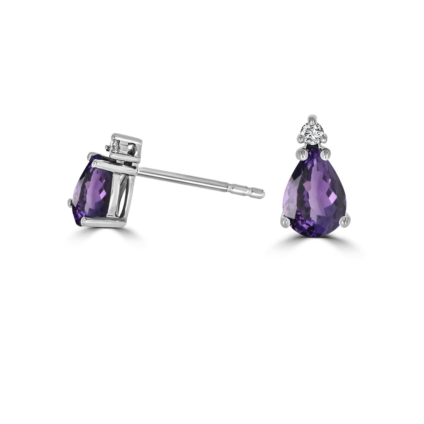 Amethyst Diamond Stud Earrings