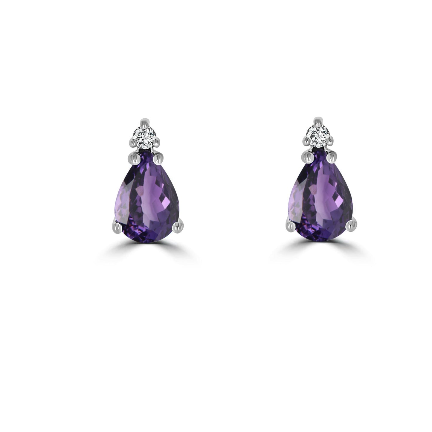 Amethyst Diamond Stud Earrings