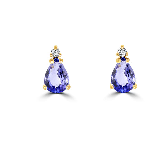 Tanzanite Diamond Stud Earrings