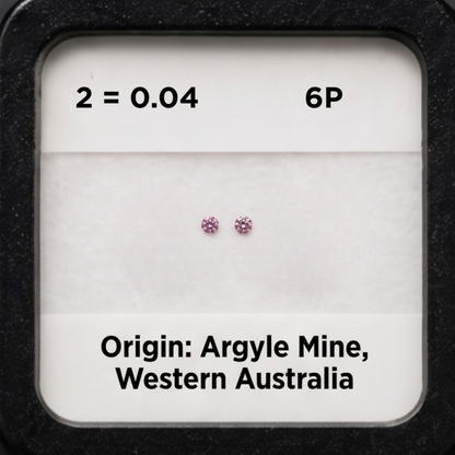 Round Argyle Pink Pair SI 6P, 0.04ct Total