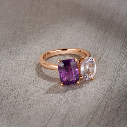 Pink Sapphire Toi Et Moi Ring