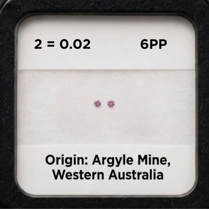 Round Argyle Pink Pair VS 6PP, 0.02ct Total