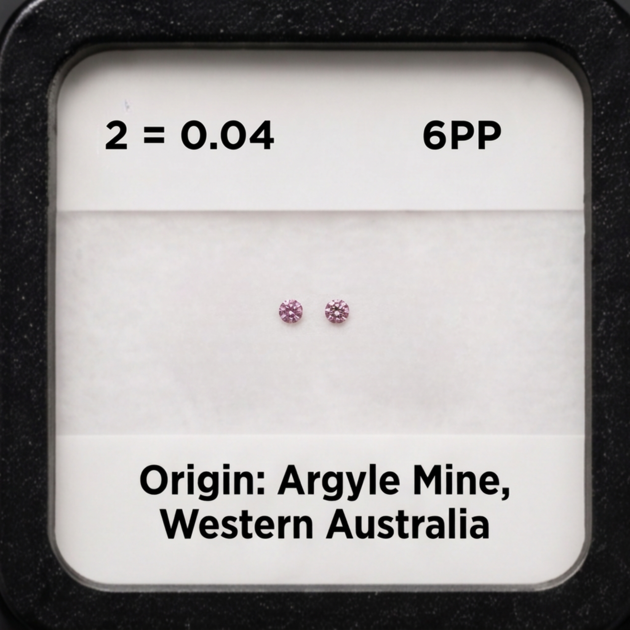 Round Argyle Pink Pair VS 6PP, 0.04ct Total