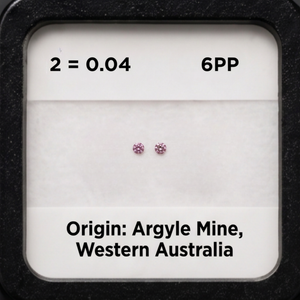 Round Argyle Pink Pair VS 6PP, 0.04ct Total