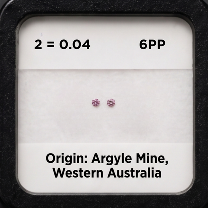 Round Argyle Pink Pair VS 6PP, 0.04ct Total