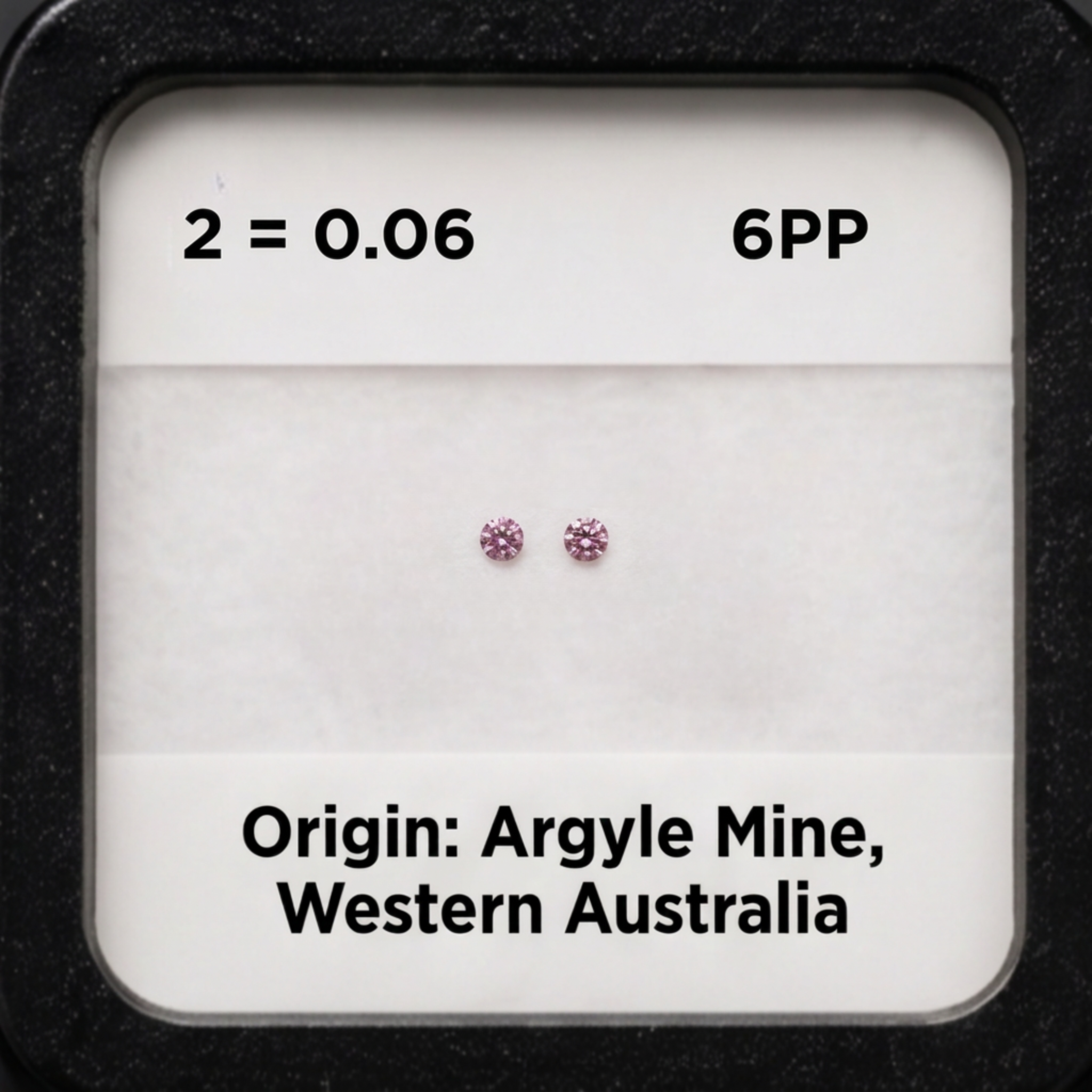 Round Argyle Pink Pair SI 6PP, 0.06ct Total