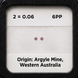 Round Argyle Pink Pair SI 6PP, 0.06ct Total