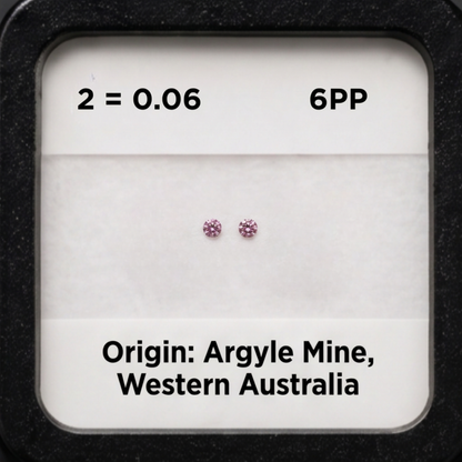 Round Argyle Pink Pair SI 6PP, 0.06ct Total